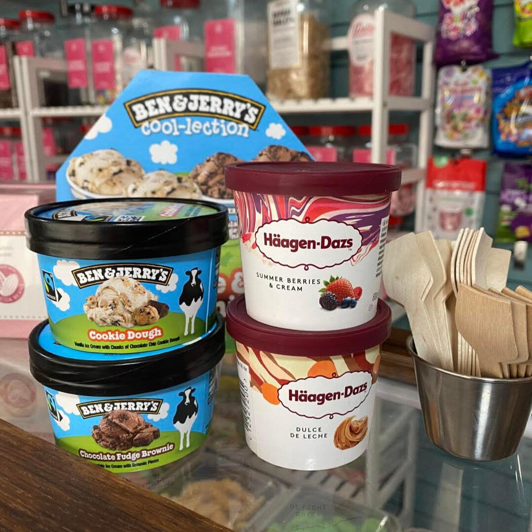 Ben and Jerry's and Haagen-Dazs Ice Cream Tubs