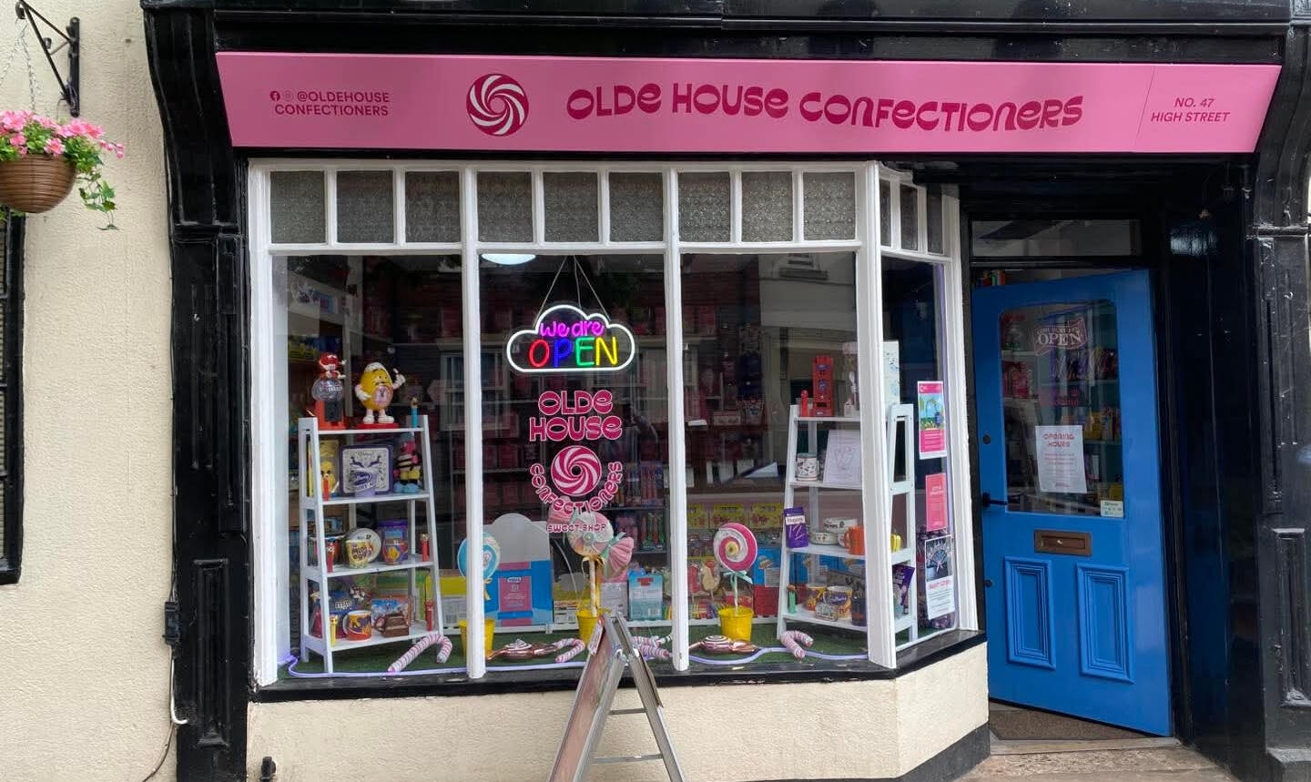 The frontage of The Olde House Confectioners Sweet Shop in Kinver.
